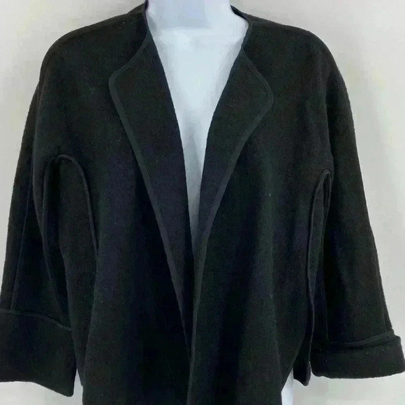 Ann Taylor Loft Black Wool Blend Open Front Cardigan S - Picture 5 of 7